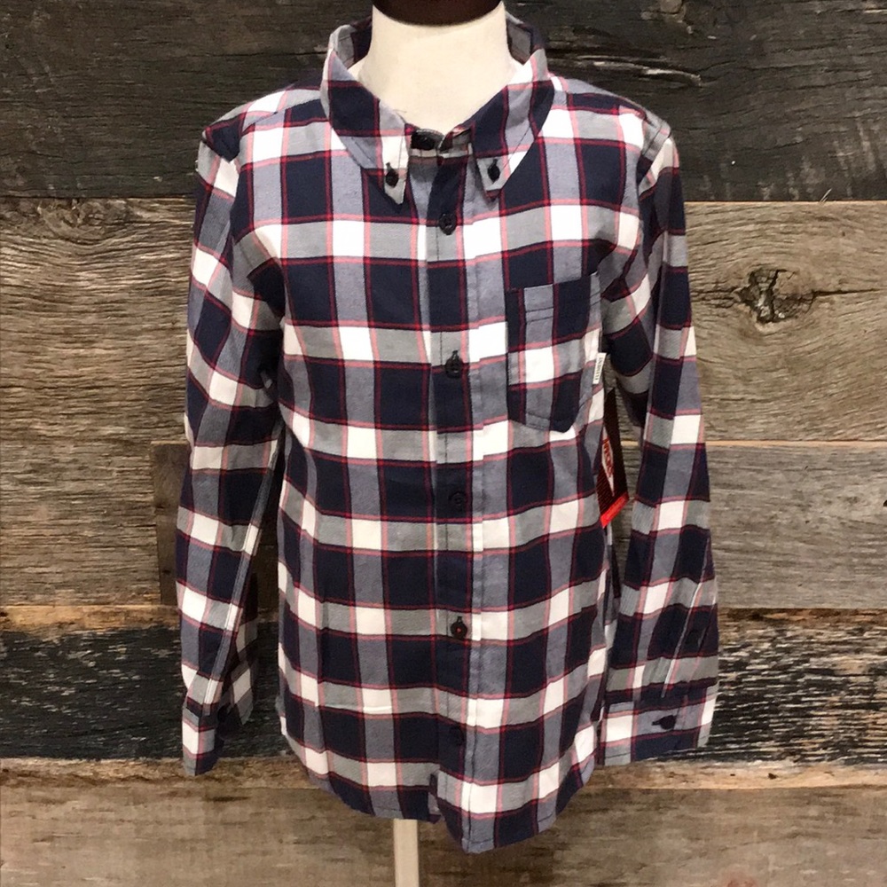NEW Boys Element Plaid Flannel Long Sleeved Shirt